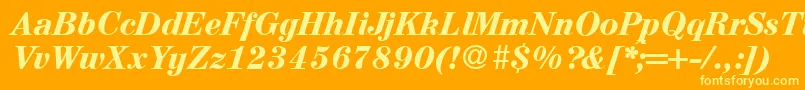 A850RomanBolditalic-Schriftart – Gelbe Schriften auf orangefarbenem Hintergrund