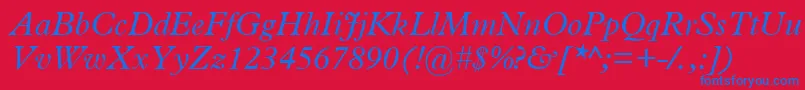 PlantinItalic Font – Blue Fonts on Red Background