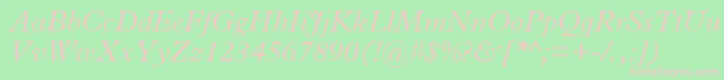 PlantinItalic Font – Pink Fonts on Green Background