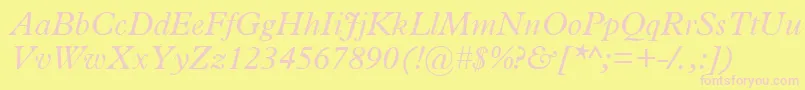 PlantinItalic Font – Pink Fonts on Yellow Background