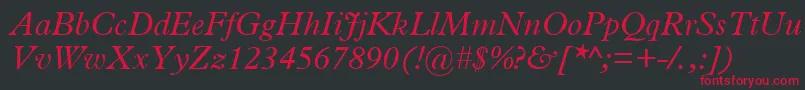 PlantinItalic Font – Red Fonts on Black Background