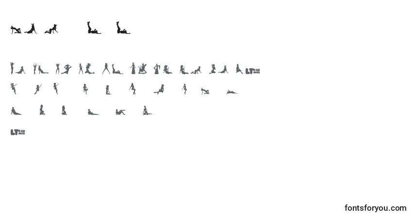 Czcionka Silhouettes – alfabet, cyfry, specjalne znaki