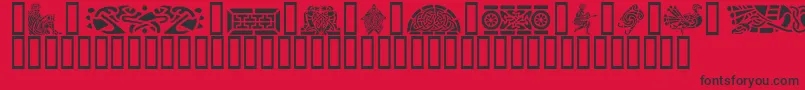 GeCelticArt Font – Black Fonts on Red Background