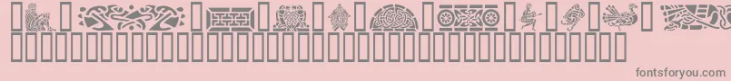 GeCelticArt Font – Gray Fonts on Pink Background