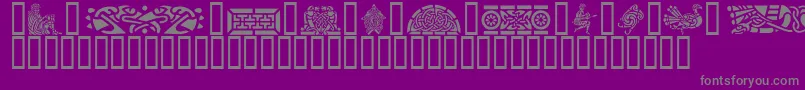 フォントGeCelticArt – 紫の背景に灰色の文字