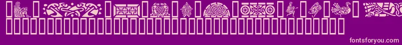 GeCelticArt Font – Pink Fonts on Purple Background