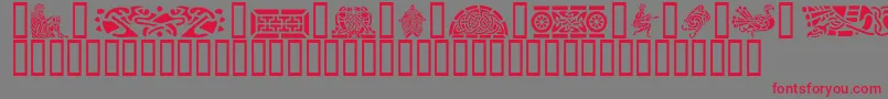 GeCelticArt-Schriftart – Rote Schriften auf grauem Hintergrund