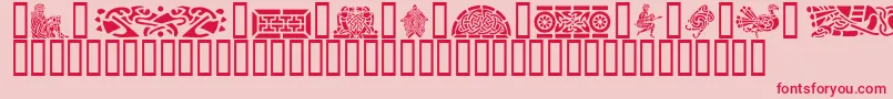 フォントGeCelticArt – ピンクの背景に赤い文字