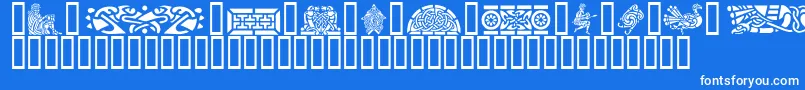 GeCelticArt-fontti – valkoiset fontit sinisellä taustalla