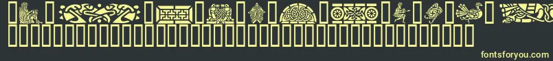 フォントGeCelticArt – 黒い背景に黄色の文字