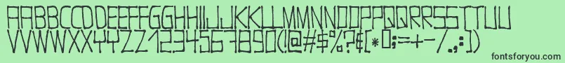 Nugacity Font – Black Fonts on Green Background