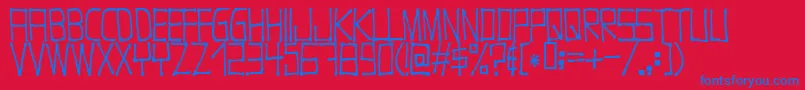 Nugacity-Schriftart – Blaue Schriften auf rotem Hintergrund