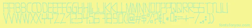 Fonte Nugacity – fontes verdes em um fundo amarelo