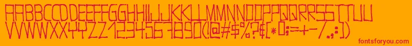 Czcionka Nugacity – czerwone czcionki na pomarańczowym tle