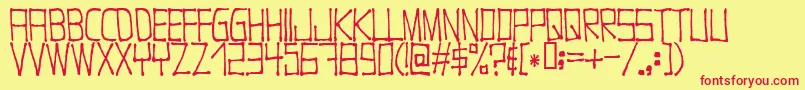Nugacity Font – Red Fonts on Yellow Background