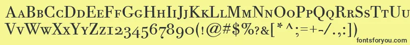BodoniTwelveScItcTtBook Font – Black Fonts on Yellow Background