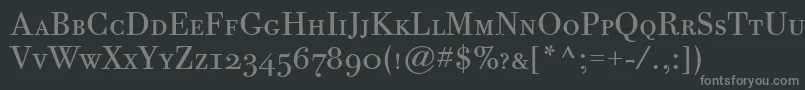 フォントBodoniTwelveScItcTtBook – 黒い背景に灰色の文字