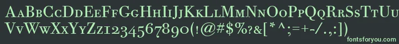 フォントBodoniTwelveScItcTtBook – 黒い背景に緑の文字