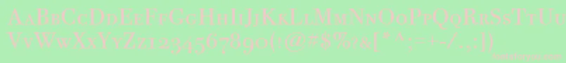 BodoniTwelveScItcTtBook Font – Pink Fonts on Green Background