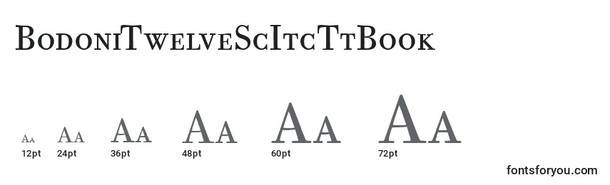 Размеры шрифта BodoniTwelveScItcTtBook