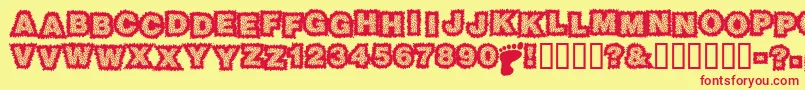 Sasquatch Font – Red Fonts on Yellow Background