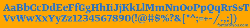 フォントTangerserifwideBold – オレンジの背景に青い文字