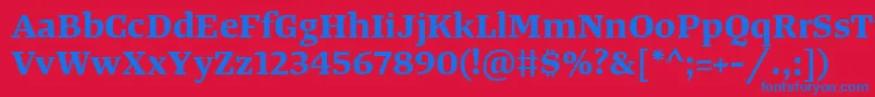 フォントTangerserifwideBold – 赤い背景に青い文字