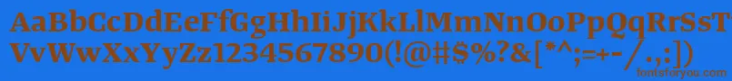 Fonte TangerserifwideBold – fontes marrons em um fundo azul