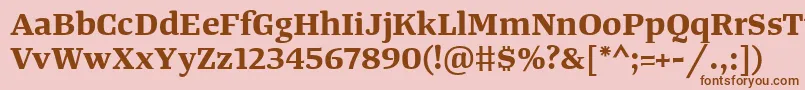 TangerserifwideBold Font – Brown Fonts on Pink Background