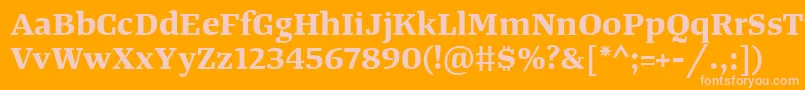 フォントTangerserifwideBold – オレンジの背景にピンクのフォント