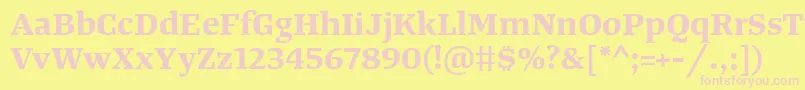 TangerserifwideBold Font – Pink Fonts on Yellow Background