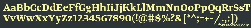 フォントTangerserifwideBold – 黒い背景に黄色の文字