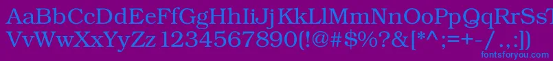 Fonte Kacsttitle – fontes azuis em um fundo violeta