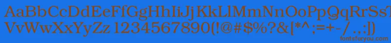Kacsttitle-Schriftart – Braune Schriften auf blauem Hintergrund
