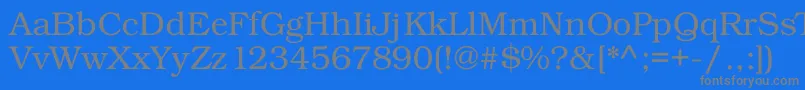 Kacsttitle-Schriftart – Graue Schriften auf blauem Hintergrund