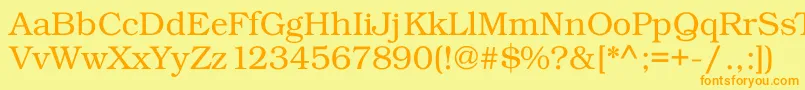 Kacsttitle Font – Orange Fonts on Yellow Background