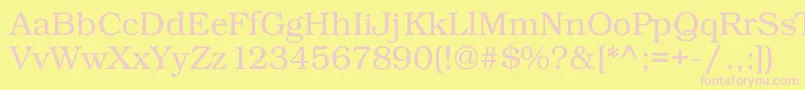 Czcionka Kacsttitle – różowe czcionki na żółtym tle