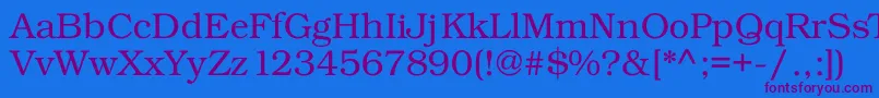 Kacsttitle-fontti – violetit fontit sinisellä taustalla