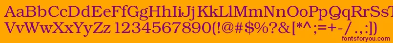 Kacsttitle-Schriftart – Violette Schriften auf orangefarbenem Hintergrund