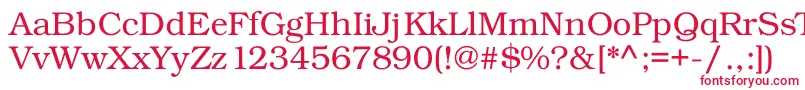Kacsttitle-Schriftart – Rote Schriften auf weißem Hintergrund
