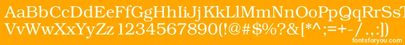 Czcionka Kacsttitle – białe czcionki na pomarańczowym tle
