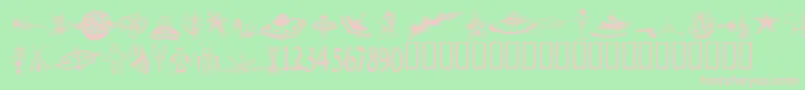 SpaceWooziesExtras Font – Pink Fonts on Green Background