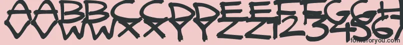 QuickyBrush Font – Black Fonts on Pink Background