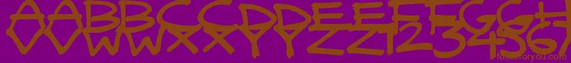 QuickyBrush Font – Brown Fonts on Purple Background