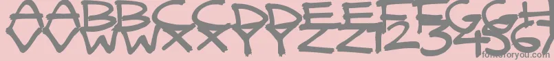 QuickyBrush Font – Gray Fonts on Pink Background