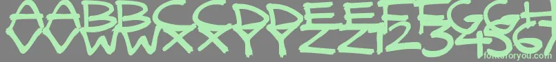 QuickyBrush Font – Green Fonts on Gray Background