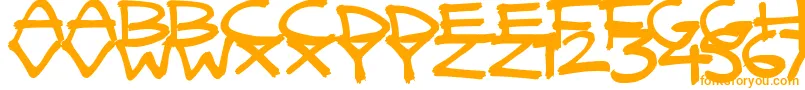 QuickyBrush Font – Orange Fonts on White Background