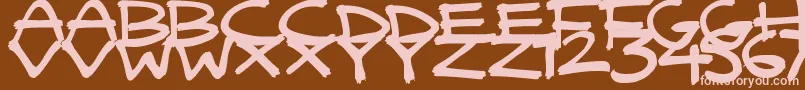 QuickyBrush Font – Pink Fonts on Brown Background