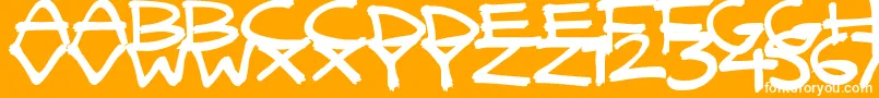 QuickyBrush Font – White Fonts on Orange Background