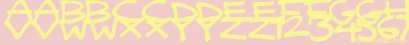 QuickyBrush Font – Yellow Fonts on Pink Background